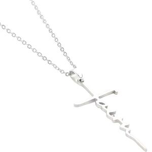Faith Necklace Silvery Cross Pendant Chain